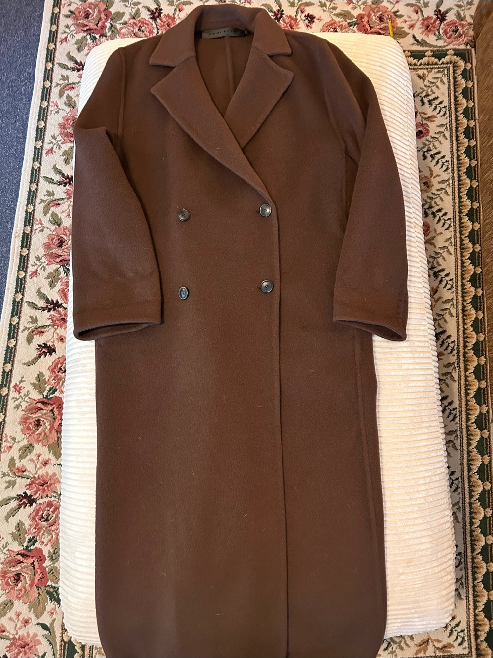 Jenni Kayne Olivia Coat Chocolate Brown Wool Blend Double Breasted Size Small - Picture 1 of 8